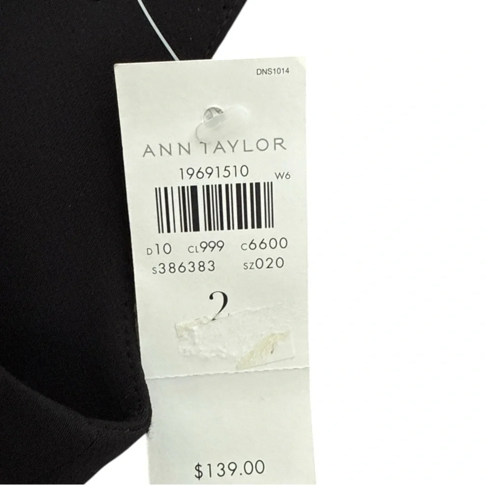 Ann Taylor Black Sheath Midi Dress Sleeveless Work Office NWT Size 2 - Picture 8 of 10